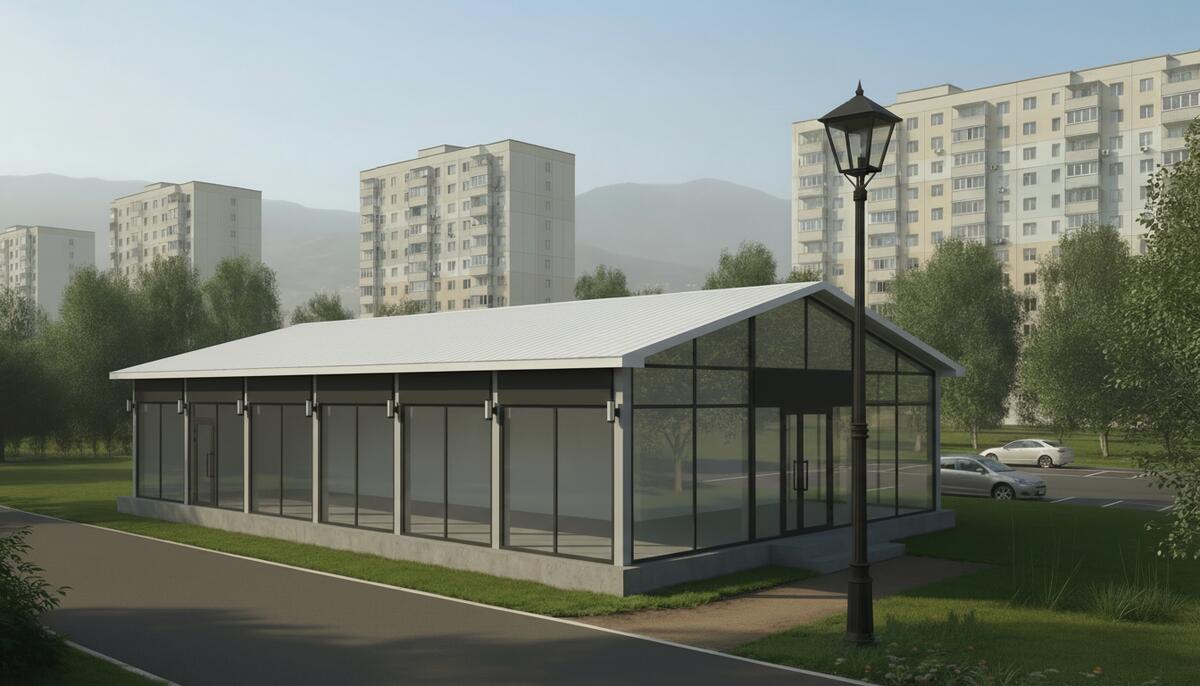 Торговый павильон каркасный